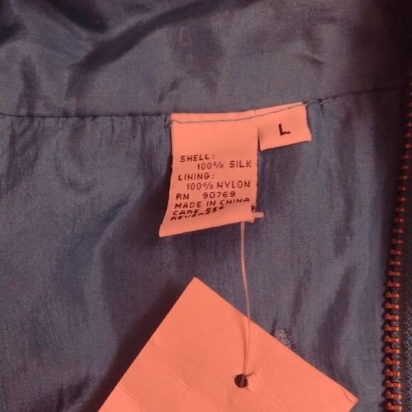 NWT 90s 100% silk Coaco vintage beaded jacket in teal - Picture 2 of 9